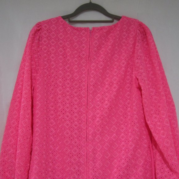 Lilly Pulitzer 4 Aisha Romper Barbie Pink Eyelet Lace - Picture 8 of 9